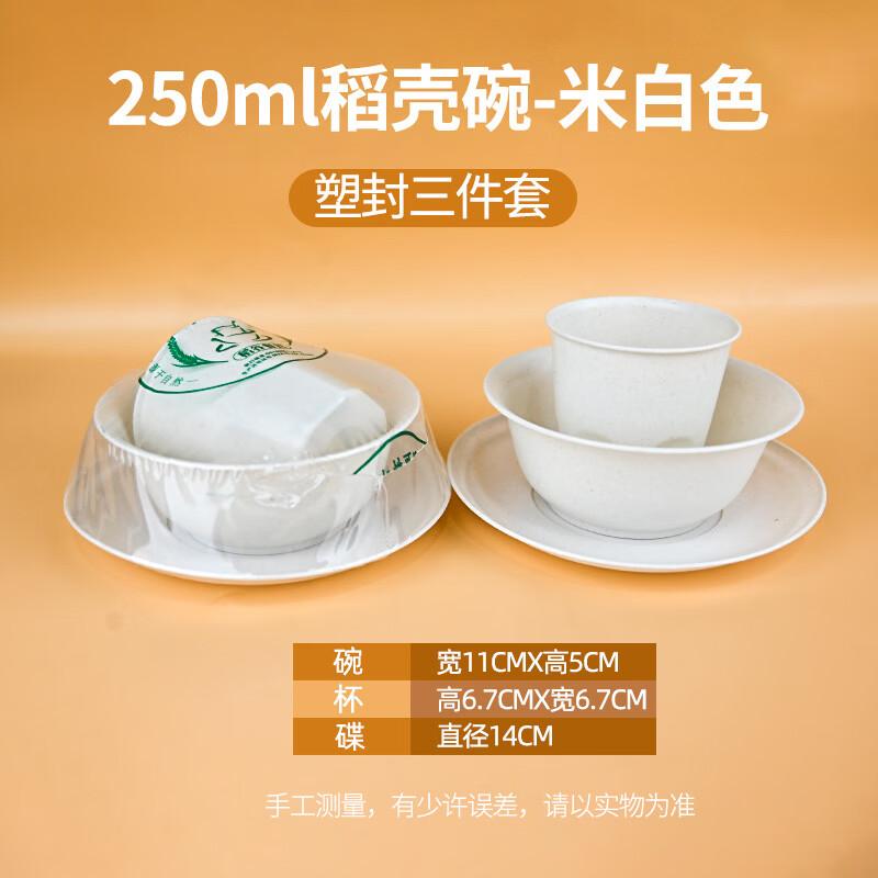 SPSR Rice Husk 3-Piece Disposable Dining Set