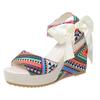Wedge heel platform sandals women's spring and summer new fish mouth open-toed bow colorful sandals