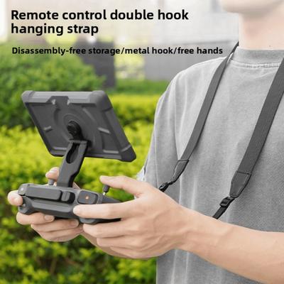 Nylon Remote Control Lanyard Black Adjustable RC Pro 2 Controller Strap 2 Hooks Durable for DJI Mavic 4 Pro/MINI 3PRO/AIR3S