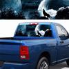 165x56cm Rear Window Sticker Night Wolf Howling Moon Decal For Pickup SUV Truck