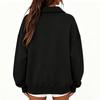 Women's Fashion Loose Fit Cropped Collared Long Sleeve Sweatshirt for Casual Wear