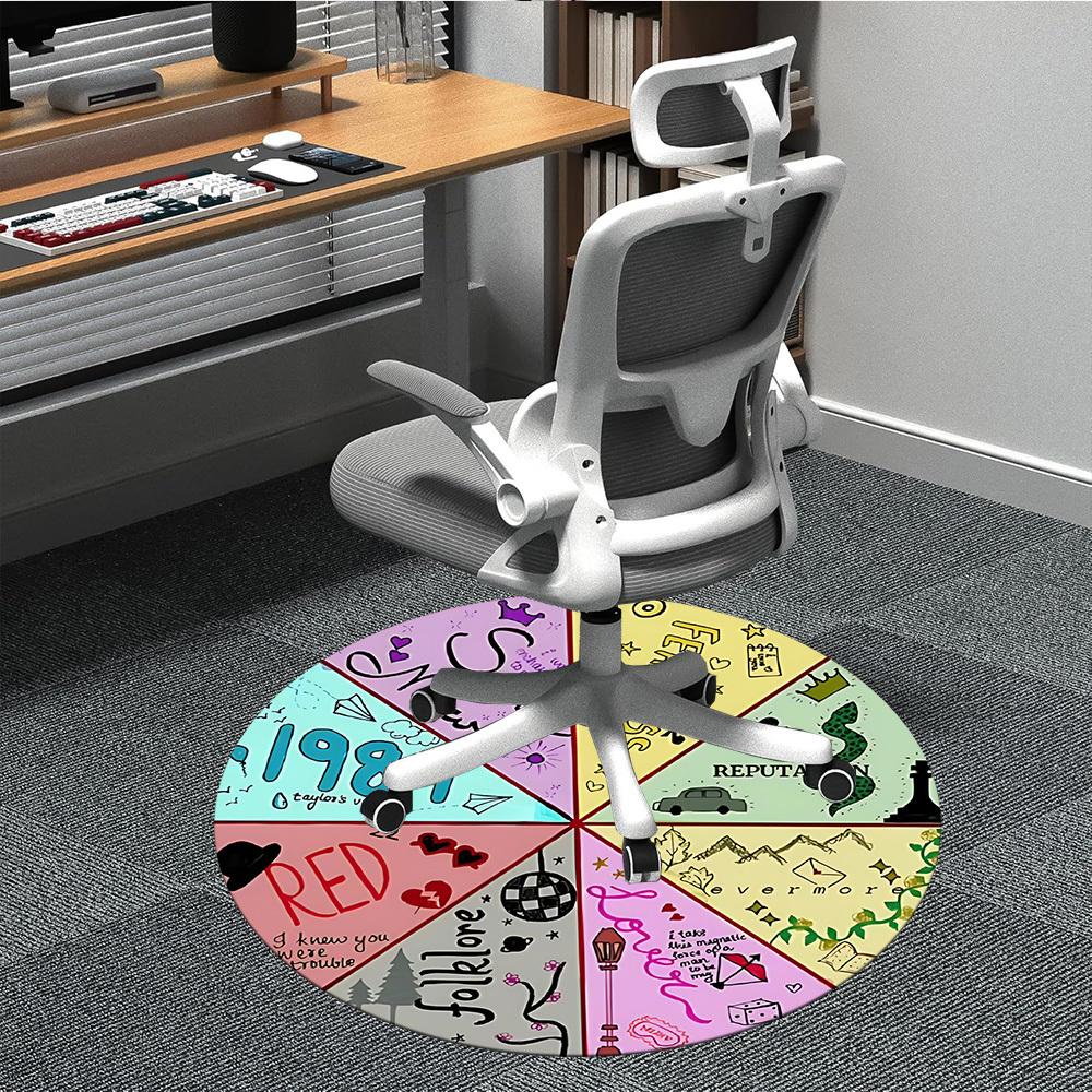 

Taylor Swift Album Covers Office Round Area Rug, Indoor Mat Suitable For Office,Bedroom Living Room Home Decor, Room Deco a0908185 80cm by 80cm