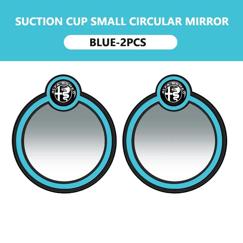 2pcs Car Round Frame Convex Wide-angle Rearview Auxiliary For Alfa Romeo 159 Giulietta Giulia 147 Mito 156 159 166 GT Stelvio