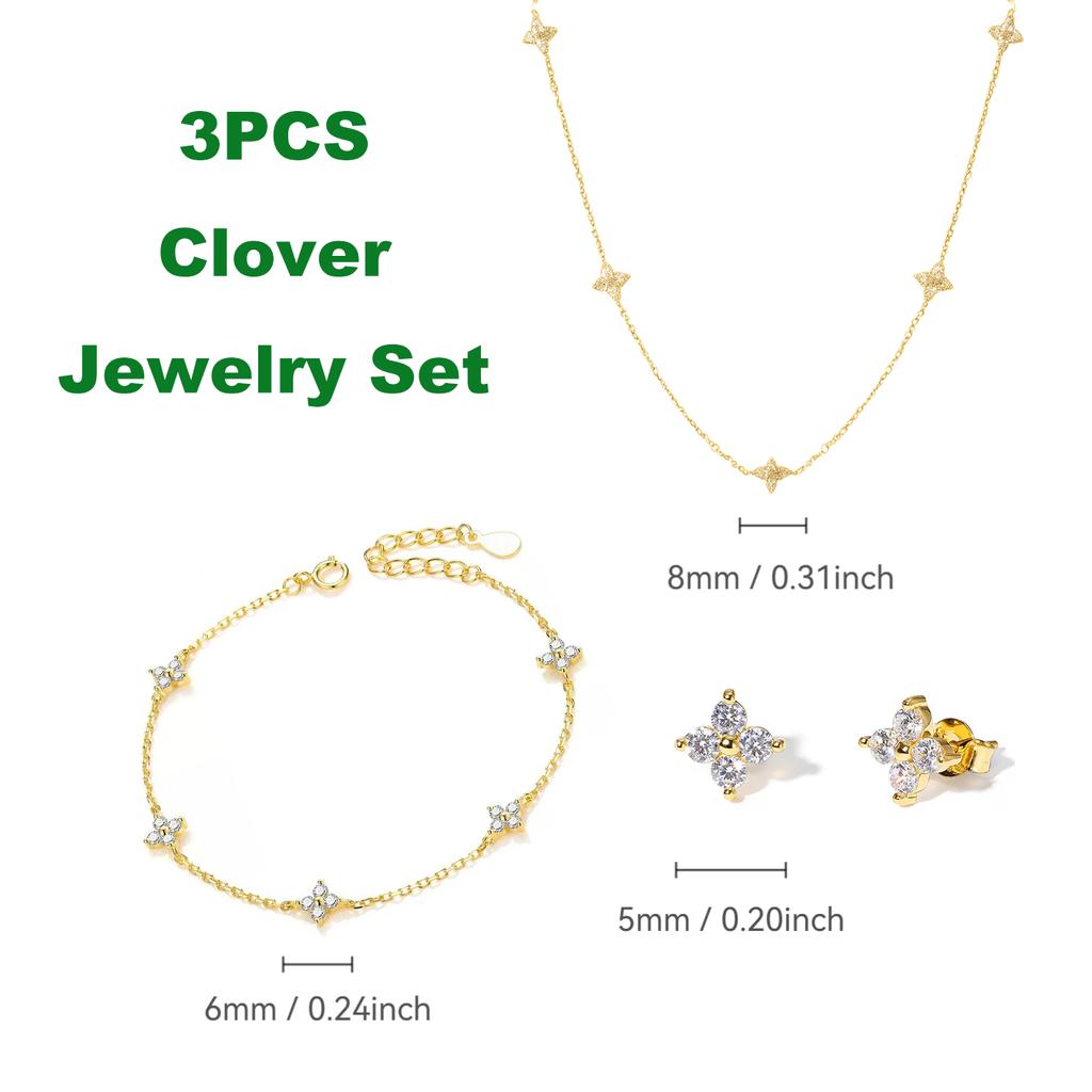 Minimalistisches Glücksbringer Süßes Besetztes Kleeblatt Armband für Damen Mädchen Verstellbare Goldfarbene Gliederkette Klassischer Französischer Schmuck Geschenk