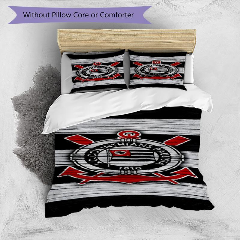 Sport Club Football Crest Printed Pattern Duvet Cover Set – includes 1 duvet cover and 2 matching pillowcases Bedroom decor Christmas gifts