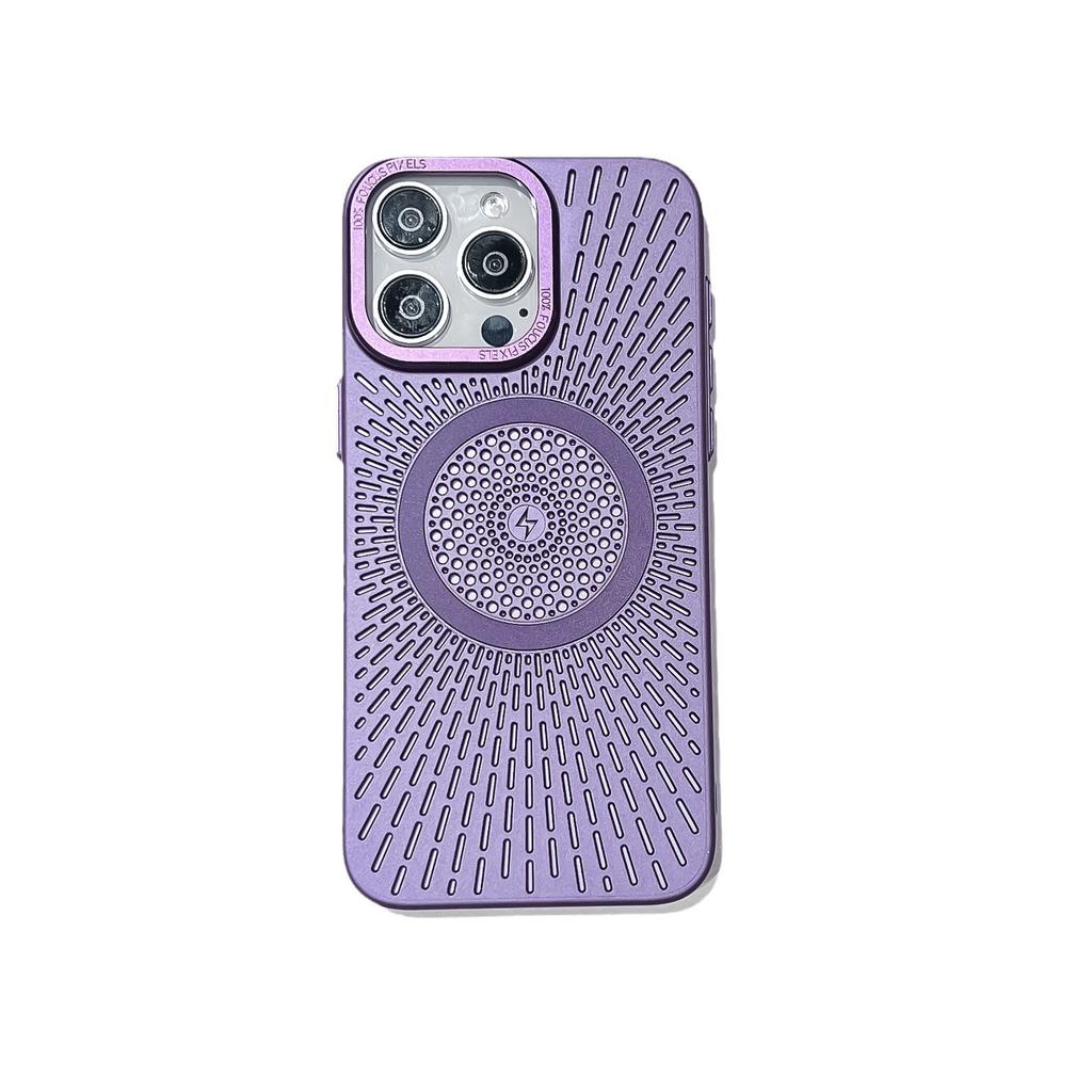 Applicable to Apple 16promax mobile phone case heat dissipation magnetic suction ice feeling iPhone15 breathable net summer protective case 4