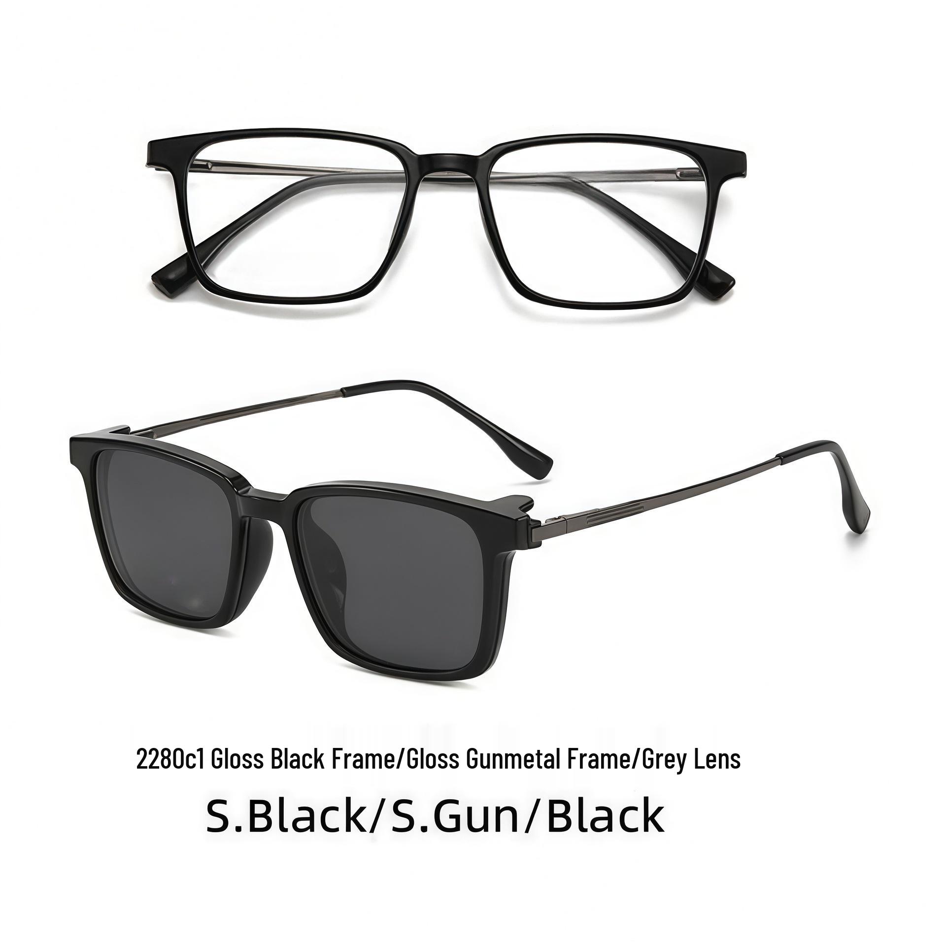 2280 Flip-up Polarized Magnetic Clip-on Sunglasses Square Frame for Driving & Fishing