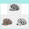 Vintage Leopard Print Eightsided Hat With Adjustable Sun Protection For Spring And Fall