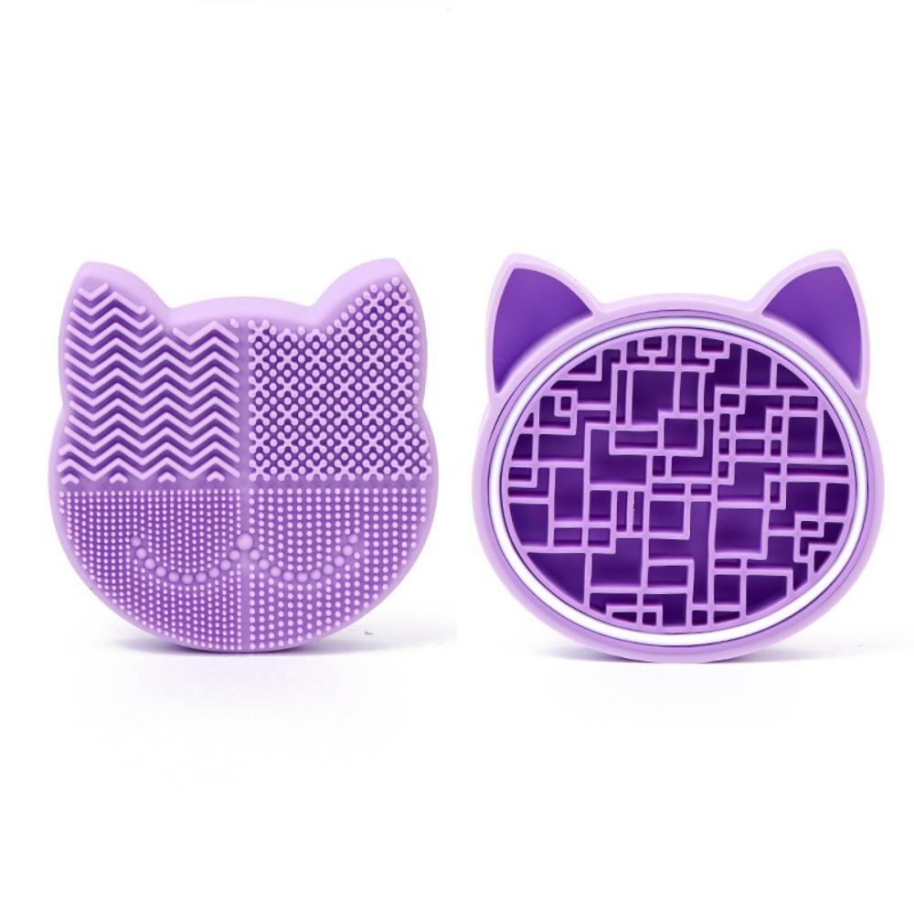 Silicone Makeup Brush Cleaning Box Portable Make Up Tool Scrubber Box Washing Brush Pad  for Women