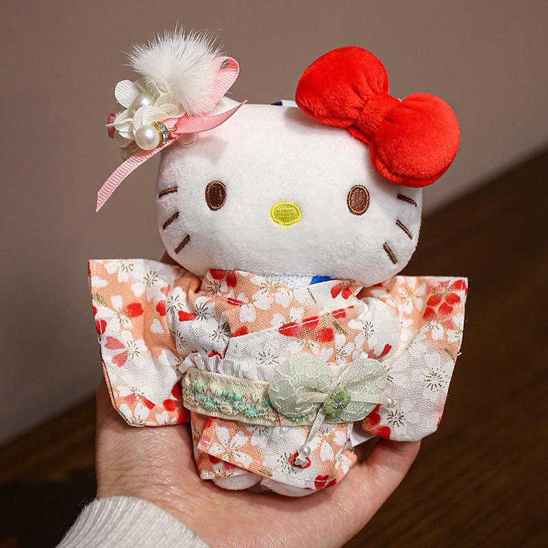 Hellokitty Plush Toys 15Cm Kitty Cat Stuffed Pendant Keychain Kawaii Toys Hobbies Collection Decor Toys Adorably Birthday Gifts