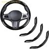 3-piece 38cm Carbon Fiber Steering Wheel Cover For Cars – Non-slip And Protective Design With A Segmented Style That Fits Most V