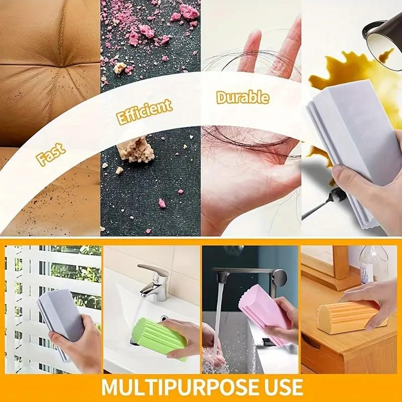 1pc Colors are random Magic Dust Sponge, Reusable Duster for Blinds, Glass, Vents, Mirrors & Baseboards. Compact & High-Quality.