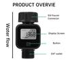 Digital Water Flow Meter IPX6 Outdoor Garden Hose Water Calculate Consumption Water Flow Rate 1/1" BSP Thread Quick Connectors