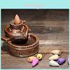 Timeless Design Buddhist Incense Burner Smoke Backflow Ceramic Glaze Censer Cone Holder