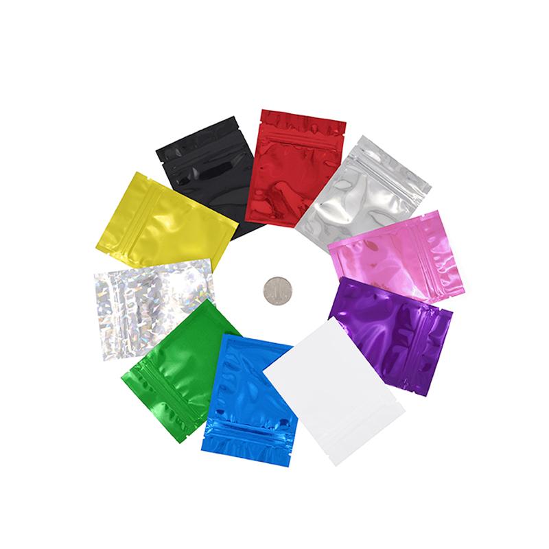 100 Pcs Colorful Top Feed Foil Zip Lock Bags Food Pouch,Mylar Aluminum Foil Bags,Tea Pouches,Food Storge Bag