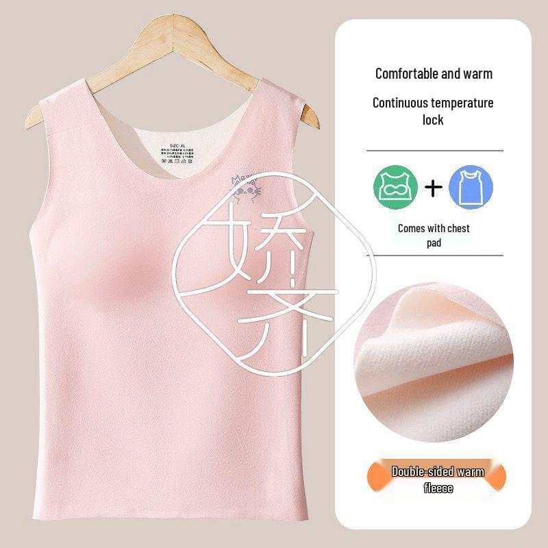 

Женский теплый бархатный жилет с нагрудными вкладышами - Бесшовное термобелье для учениц средней школы XXL