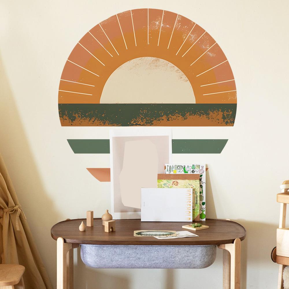 Fun-L024 Sunset Bedroom Living Room Mall Background Wall Beautification Wall Sticker Sticker