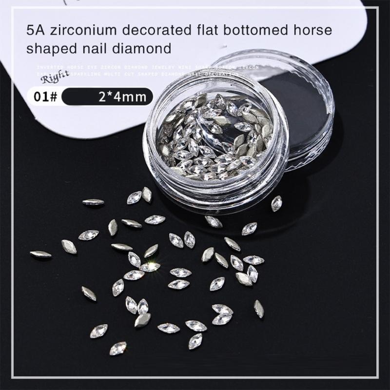 50Pcs Flatback Nail Rhinestones Mini Diamond Nail Charms 3D Crystal Gems Jewelry DIY Manicure Nail Decoration Part