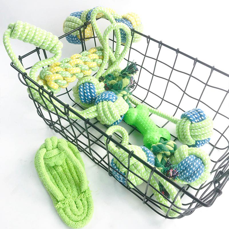 Farbenfrohes Hunde-Kauspielseil-Set: Haustierspielzeug zur Zahnreinigung