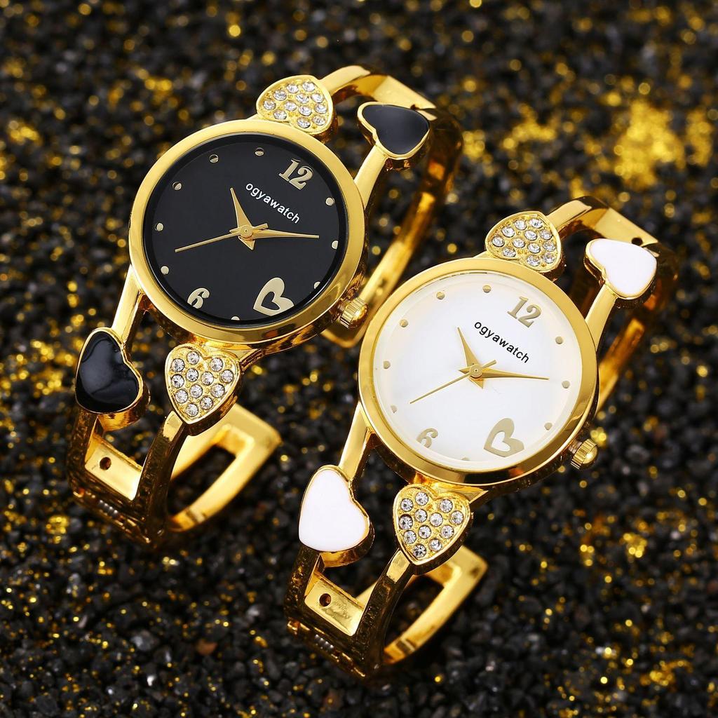 Bracelet Watch Women Watches Heart Shaped Luxury Rhinestone Women's Watches Ladies Watch Steel Clock