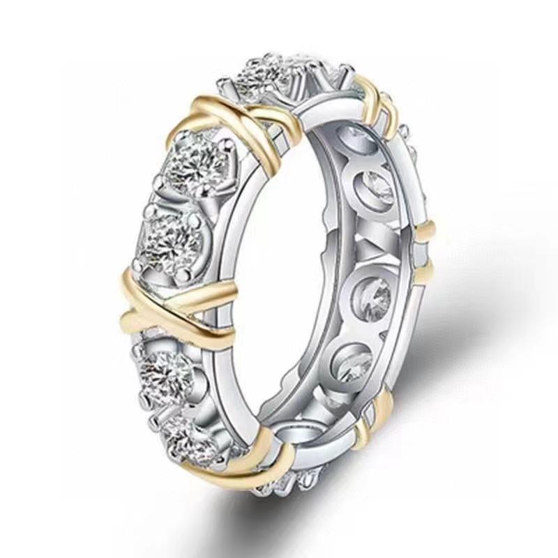 Luxury 925 Sterling Silver Ring Interlaced with Aaa Zircon Crystal Ring for A Woman'S Engagement Jewelry Gift