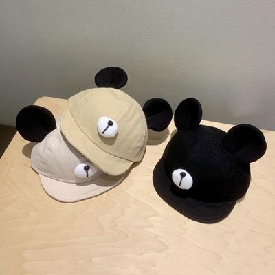 Cute Bear Ear Baby Hat Kids Boy Girl Soft Cotton Peaked Bonnet Caps Children Cartoon Casual Sun Visor Hats Baby Baseball Cap