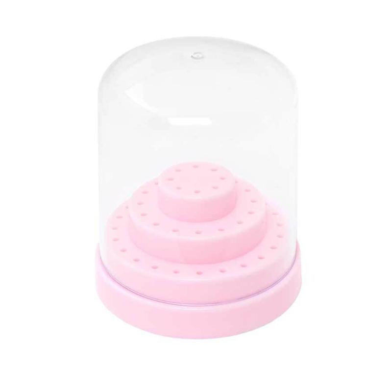 48 Hole Nail Drill Bit Holder Storage Case For Manicure Tools ABS Organizer Box