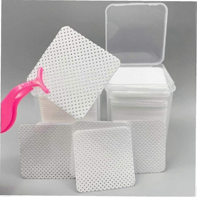 200pcs Lint Free Cotton Pads Eyelash Remover Wipe Pads Cleaner Pads for Extension Cleaning Cotton Pads