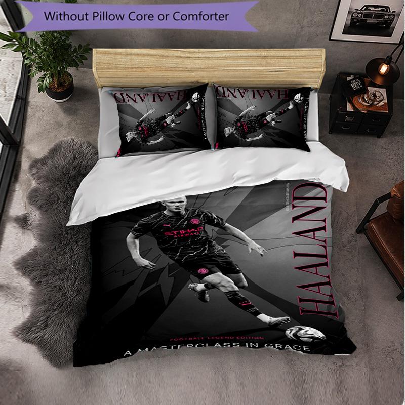 Biancheria da Letto a Tema Erling Haaland Set 3 Pezzi Copripiumino Biancheria da Letto Decorativa Per Stanza Adolescenti Decorazione Casa