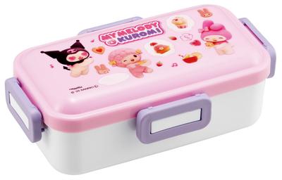 Bento Box, Fluffy Serving Lunch Box, 530ml, Made In Japan, Sanrio My Melody & Kuromi Netflix Pattern, Girl's, PFLB6-A