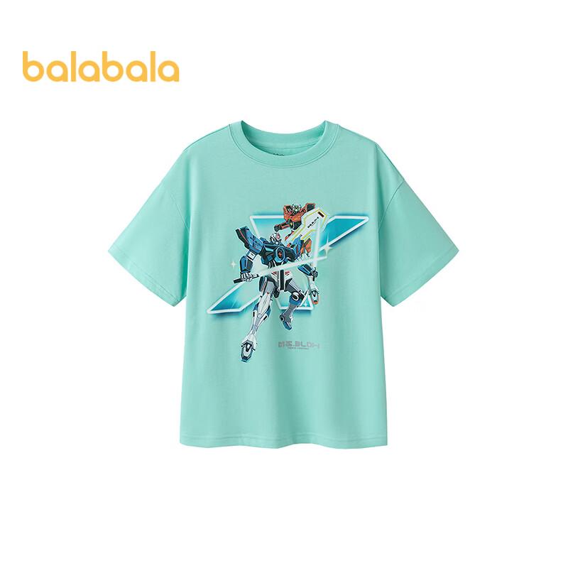 Balabala Boys' Summer Quick-Dry Cartoon Short-Sleeve T-Shirt