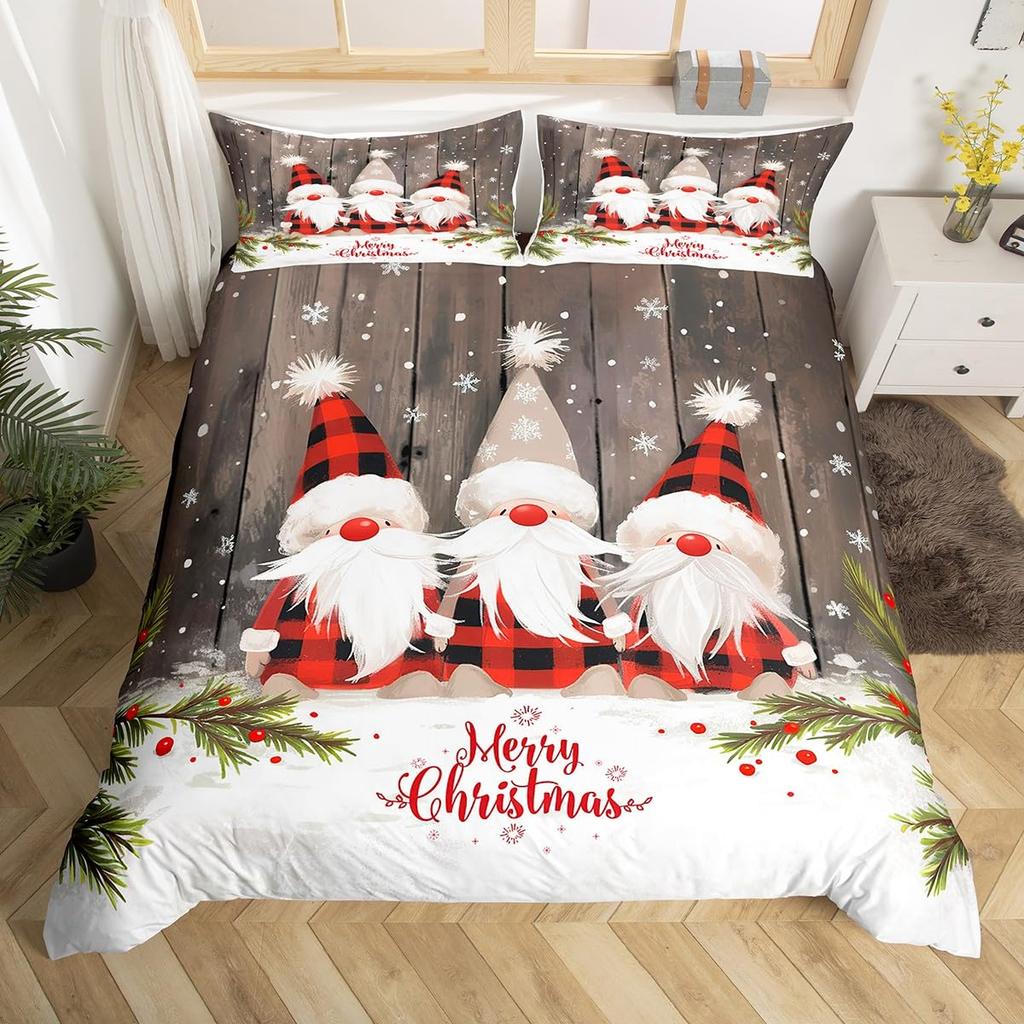 Christmas Duvet Cover Boys Girls Twin Queen Christmas Tree And Snowman Bedding Set Ultra Soft Winter Snowflake Comforter Cover
