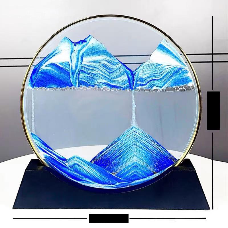 Luxurious Flowing Sand Painting - Ultra-Thin Golden Bezel Hourglass Home Decor Gift