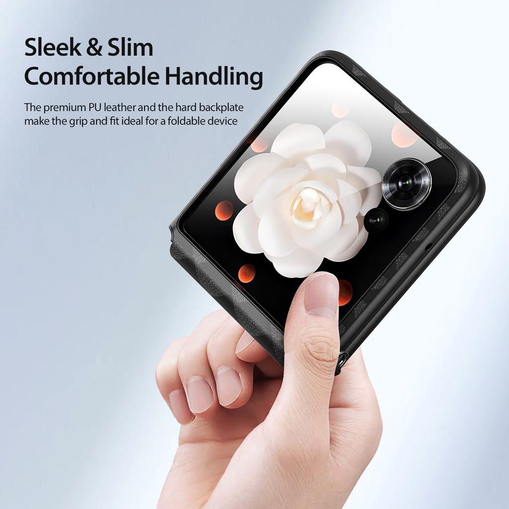 DUX DUCIS Fitt Series for Honor Magic V Flip 5G Case Rhombus Leather+TPU Phone Cover