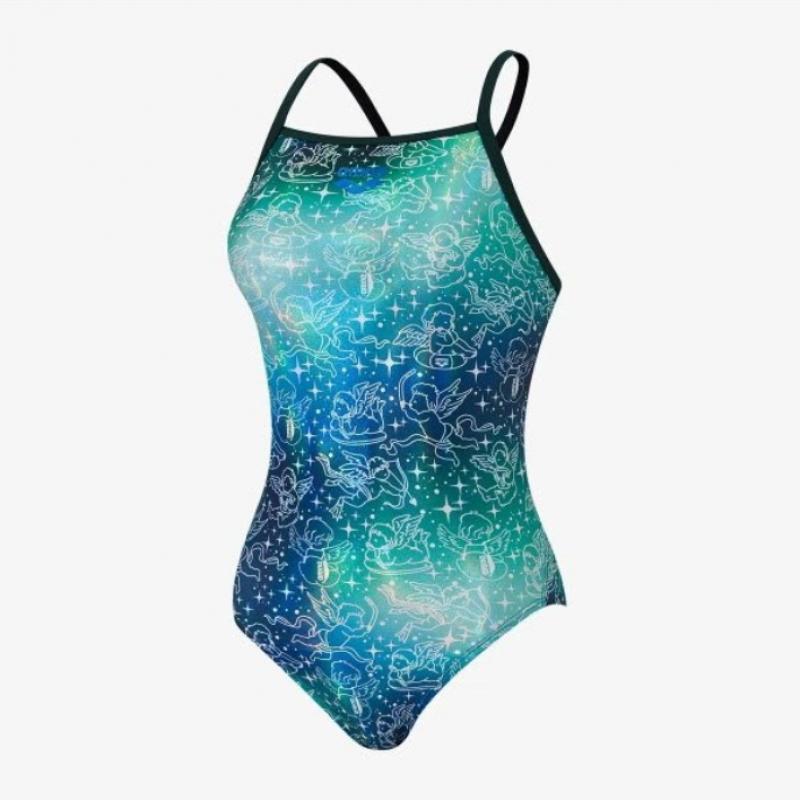 Women S Angel Wing dreSS Single croSS Strap Back  a6Sl1lo04 Grn 