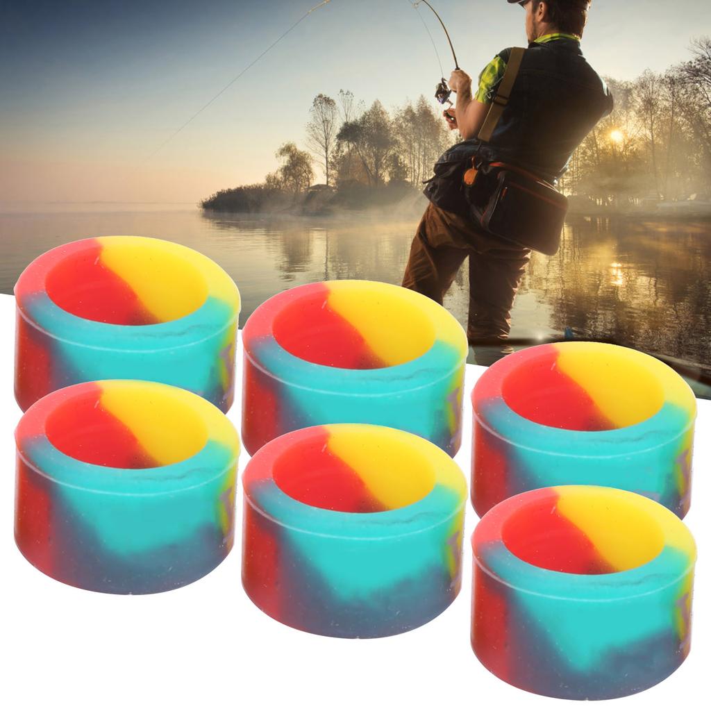 20pcs Fishing Rod Stop Ring 3 Colors Pole AntiSkid Circle Rubber Silicone Fishing Tackle(M )