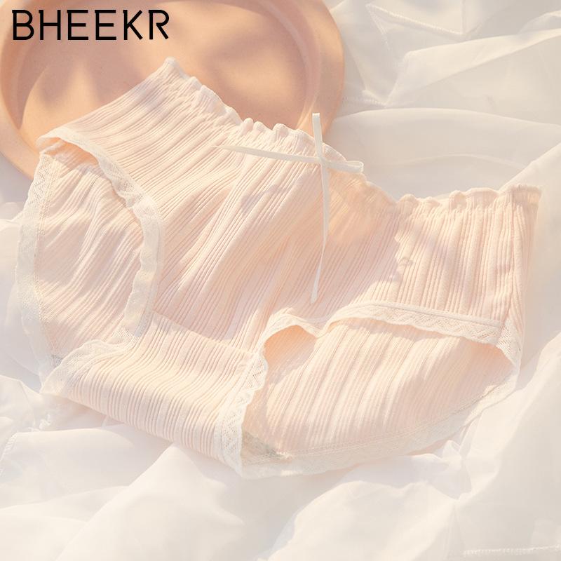 5 teile/satz Süße Bogen Spitze Rand Erdbeere Kissen Blume Gewinde Höschen frauen Reine Baumwolle Schritt Taille Tasche Hüfte Mädchen briefs