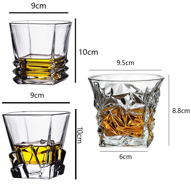 Retro ledové skleněné poháry různé styly whisky sklenice na červené víno bar kreativní křišťálové vyřezávané sklenice na víno pití sklenice