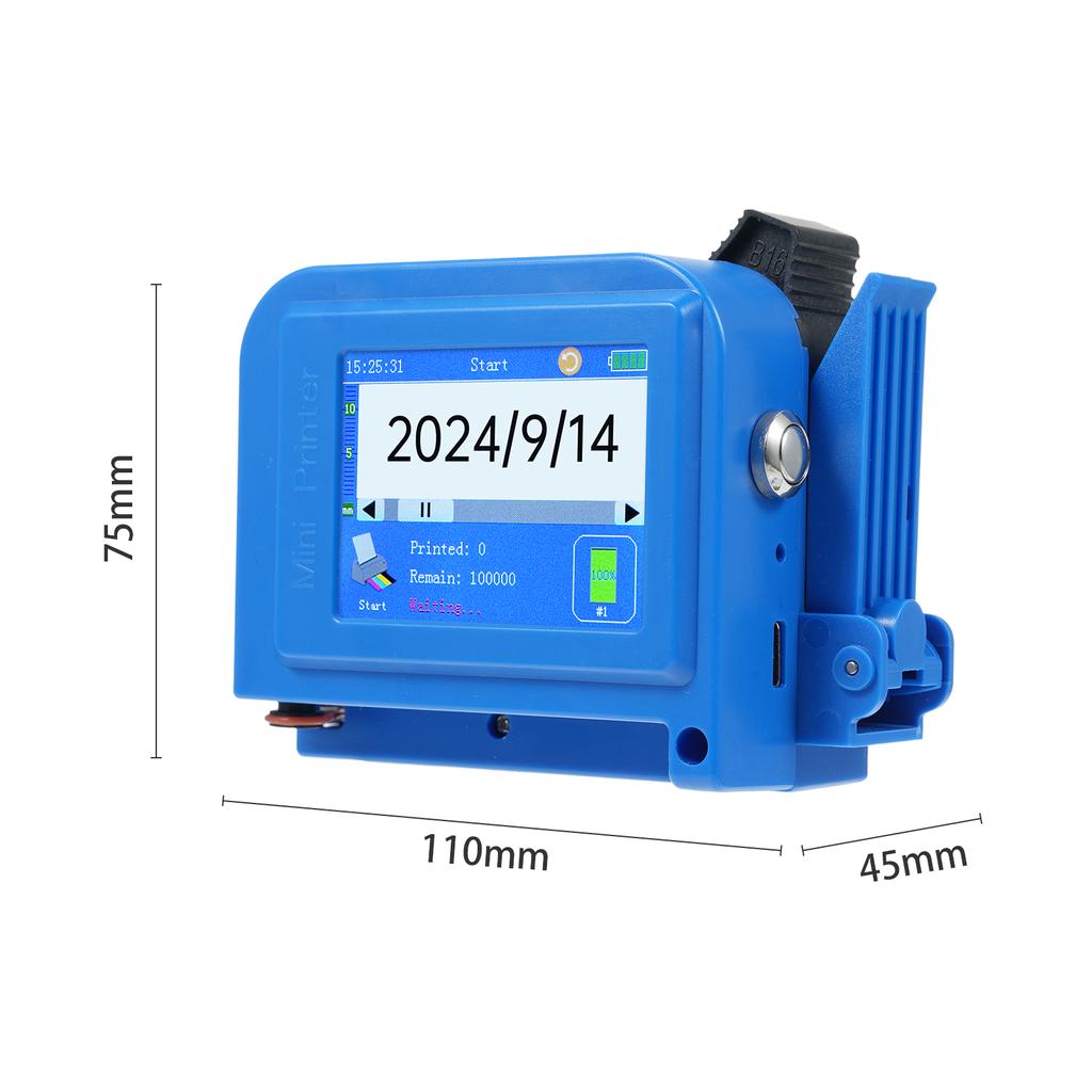 Mini Handheld Inkjet Printer with 2.4 Inch Touchscreen Intelligent Barcode Printer Support Logo