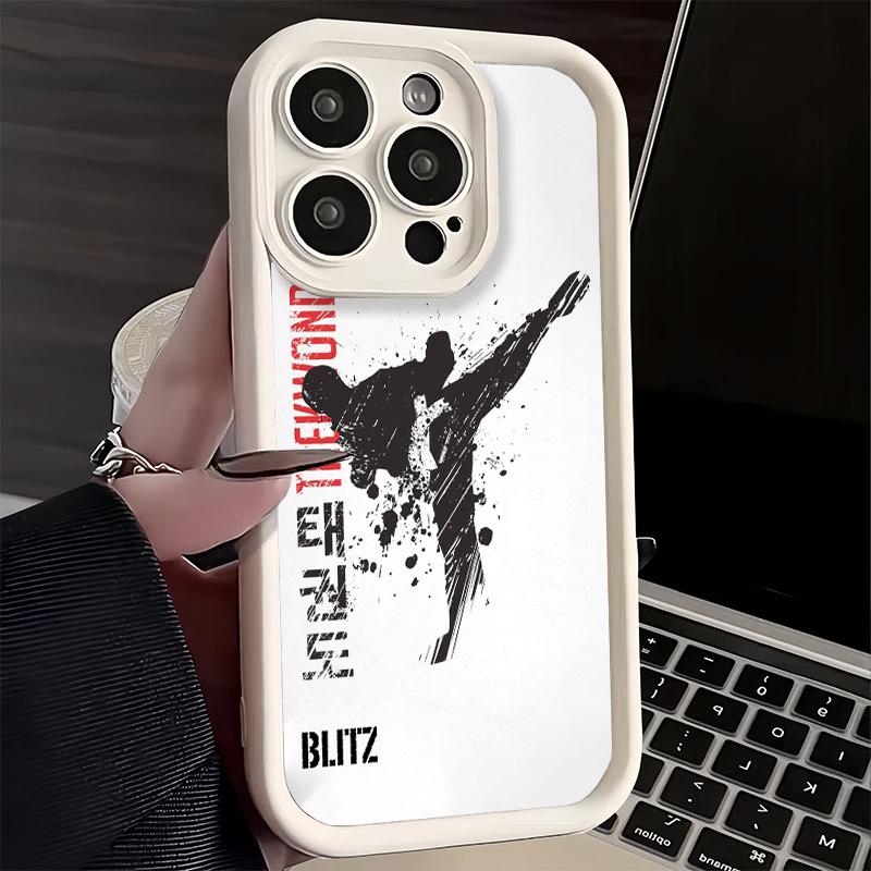 

Phone Case for iPhone 17 Air 16E 15 16 Pro Max Taekwondo Kungfu Desgin Cover 14 Plus 13 12 Mini Soft Shell Silicone Fundas iPhone 13 Mini