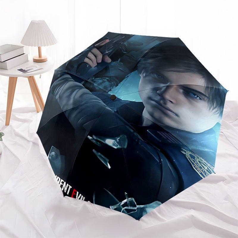 1pc Resident Evil Automatic Opening/Closing Umbrella with Convenient Three-Fold Design, 8 Iron Ribs - for Outdoor Daily Use, Travel A14