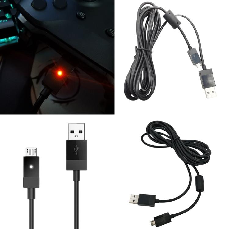 Charging Cable with Indicator Light Magnetic Rings 108inch Data Transfer Cord for Controller Charging Wire Power Cable