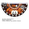 Reusable Holiday Porch Sign Halloween Semi Circle Bunting Banner, Pumpkin Bat Yard Decor, Decorative Fan Shaped Flags Spooky Festive Hanging Flag for