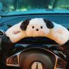 Winter Cute Pochacco Car Steering Wheel Cover Warm Plush Cartoon Anti Slip Handle Cover for Men and Women Cute Car Accessories