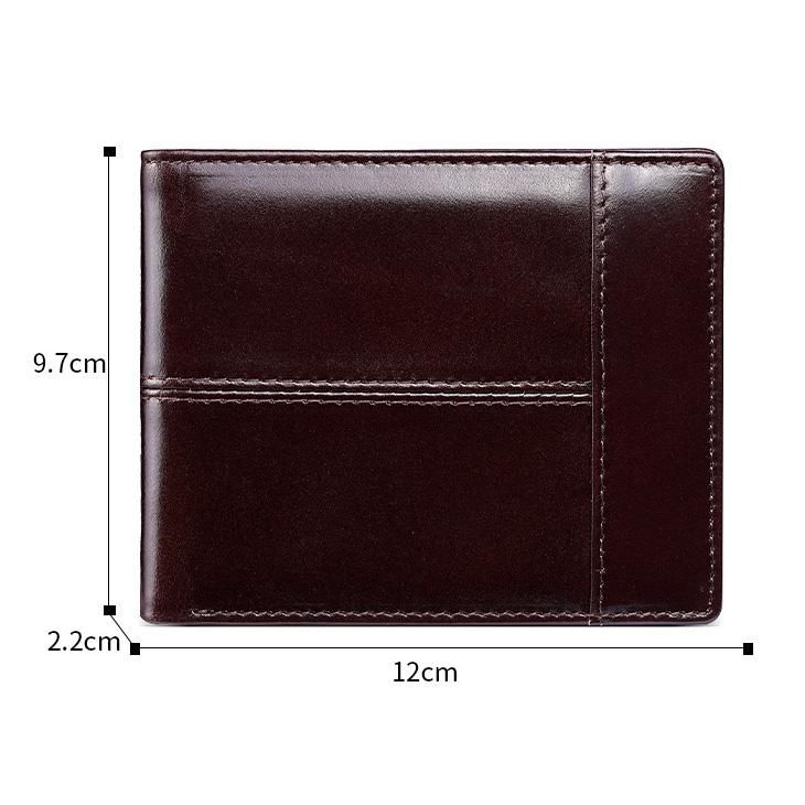 Genuine Leather Wallet Men RFID Blocking Oil Wax Cowhide Bifold Short Purse Large Capacity with Coin Pocket