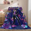 JoJo's Bizarre Adventure Cartoon Flannel Blanket, Printed Design for Bed and Sofa, Soft Home Decor, Picnic Travel Blanket_LIAN