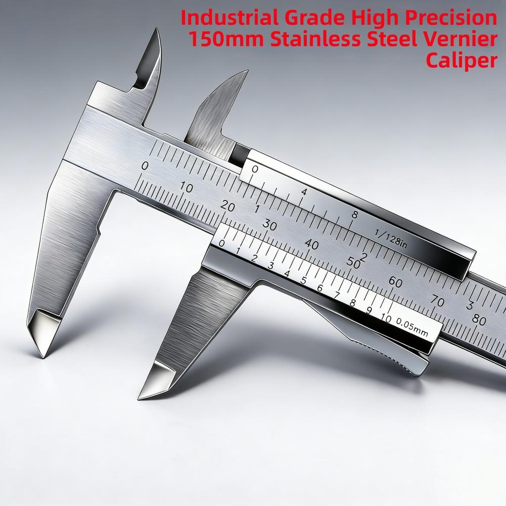 150mm Stainless Steel Vernier Caliper High Accuracy 005mm Measurement Range Locking Screw Vernier Caliper China Mainland
