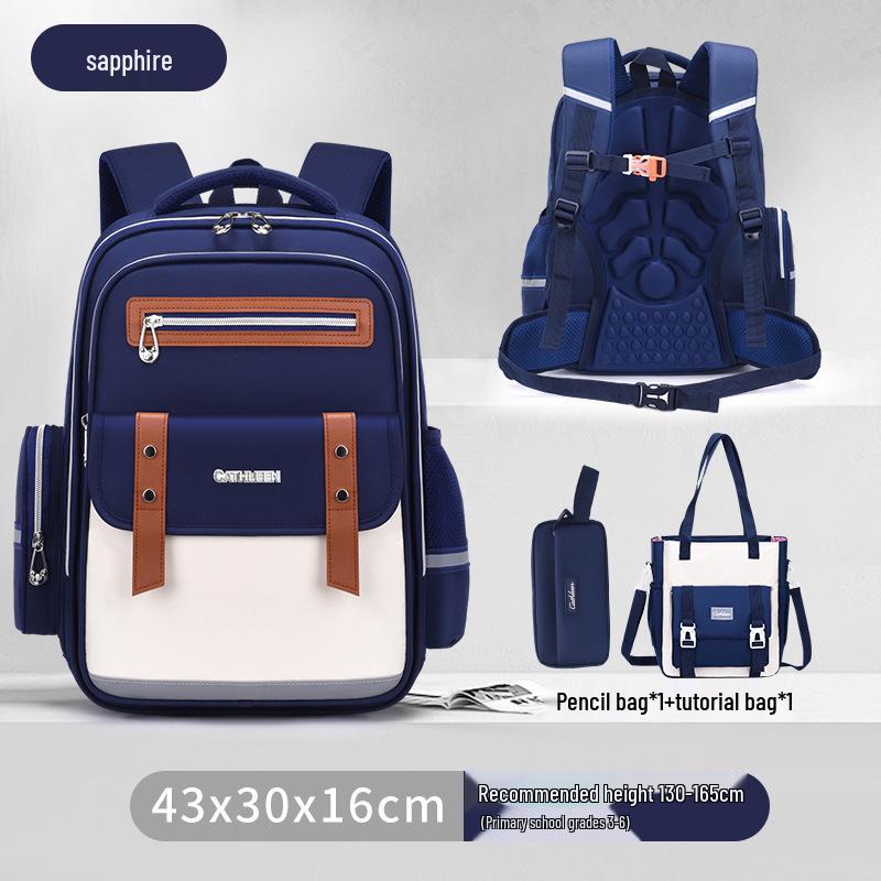 Capybara Oxford Spine-Support Backpack for Grades 1-6: Boys & Girls School Bag
