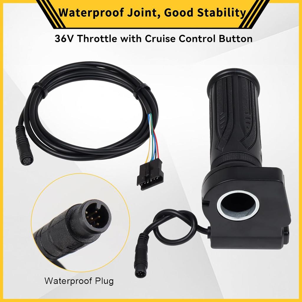 Manopola Acceleratore Elettrica GregYoung 48V con Pulsante Cruise Control, con Cavo Adattatore di Ricambio, Compatibile con Jetson Haze/DYU Y16 Elettrica