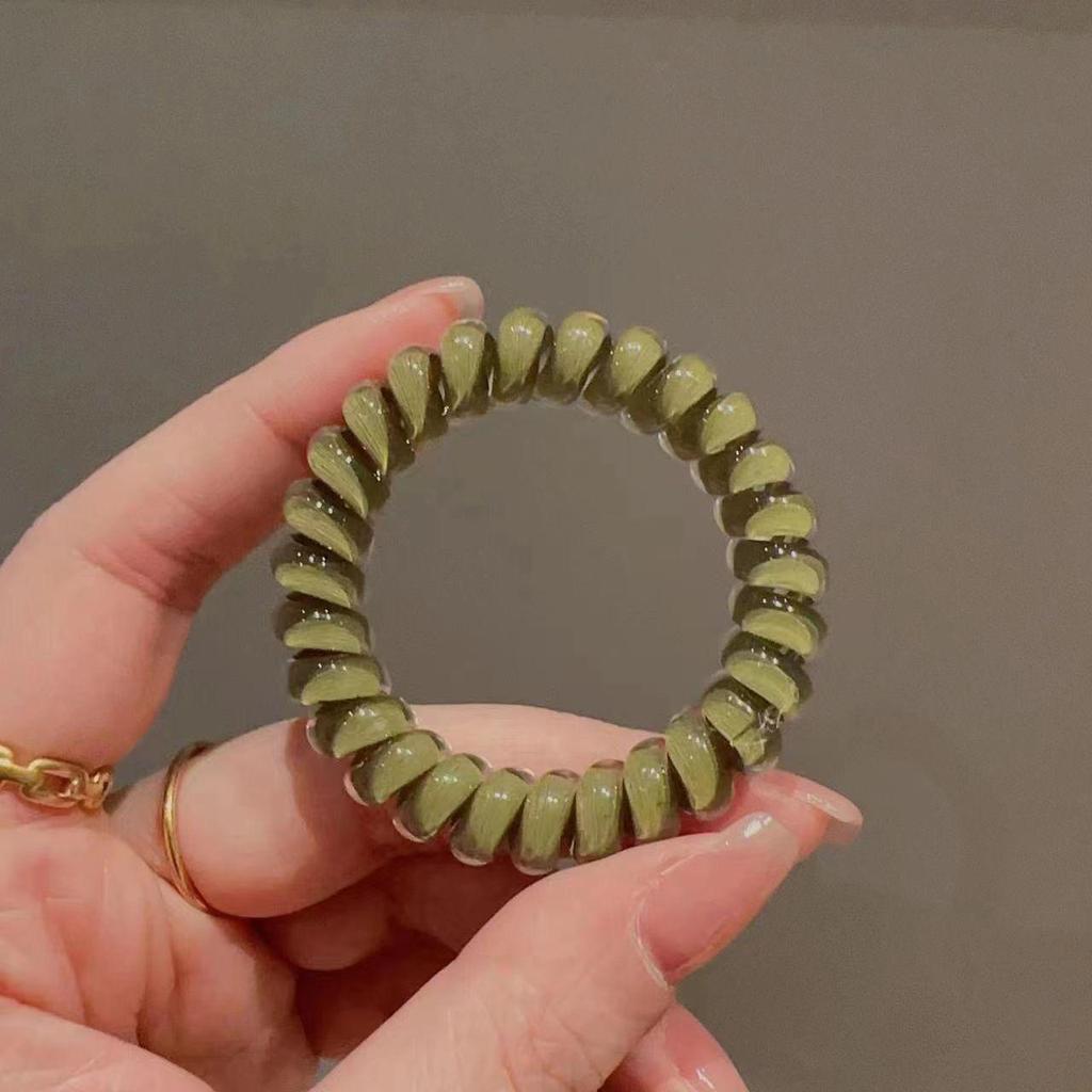 Wytrzymała Galaretkowa Bezszwowa Gumka do Włosów w Kształcie Sprężynki Telefonicznej - Wszechstronna, Świeży Styl Wiosennej Sprężynki do Letnich Kucyków